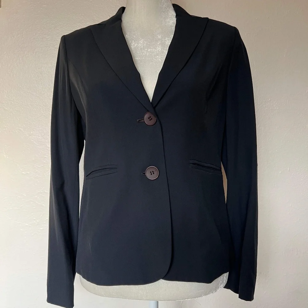 Dark Blue-Black, Lightweight, 2-Button Blazer | Jones New York - Picture 1 of 7